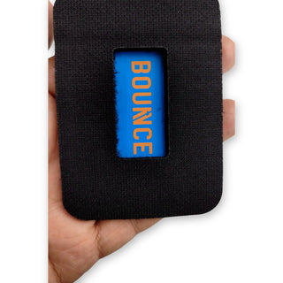 Patch back with hook Velcro and blue and orange BOUNCE tag